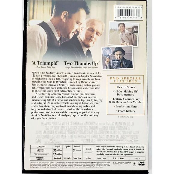 Road to Perdition (DVD, 2001) Tom Hanks – Crime Drama Classic – Widescreen - Picture 3 of 3